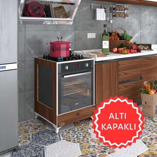 Kenzlife ankastre modülü kabini altın3 cvz fırın ocak dolabı kapaklı ayaklı  - Image 1