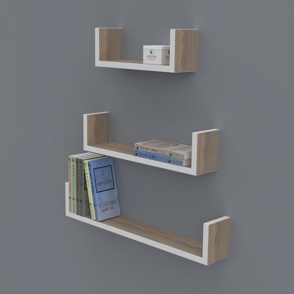 Kenzlife kitaplık müjgan 012*060-045-030*20 crd duvar rafı  - Image 1