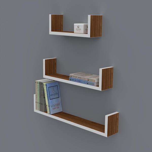 Kenzlife kitaplık müjgan 012*060-045-030*20 cvz duvar rafı  - Image 1