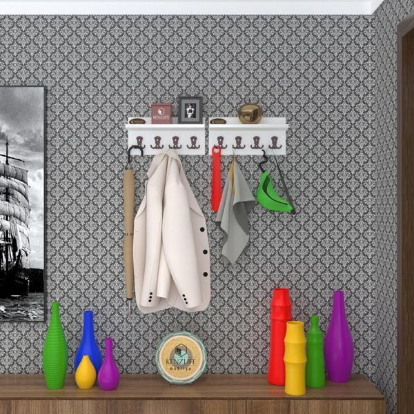 Kenzlife elbise askılığı karayemiş2 byz 26*076*12 vestiyer portmanto askı askılık 8 adet askı - Image 1