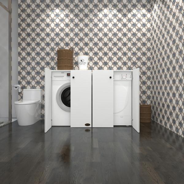 Kenzlife çamaşır&kurutma&bulaşık makinesi dolabı tatyanakare byz 90*140*60 kapaklı arkalıksız - Image 1