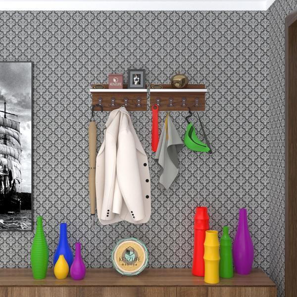 Kenzlife elbise askılığı karayemiş2 cvz 26*076*12 vestiyer portmanto askı askılık 8 adet askı - Image 1