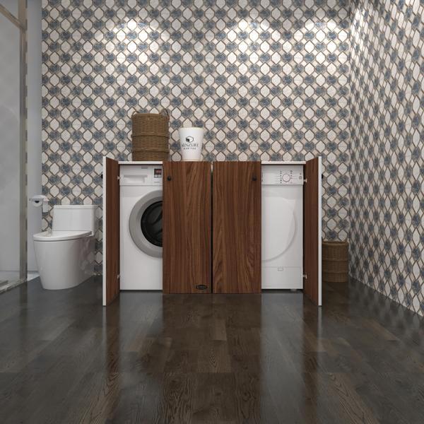 Kenzlife çamaşır&kurutma&bulaşık makinesi dolabı tatyanakare cvz 90*140*60 kapaklı arkalıksız - Image 1