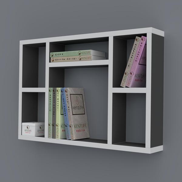 Kenzlife kitaplık neşve 040*060*20 gri duvar rafı  - Image 1