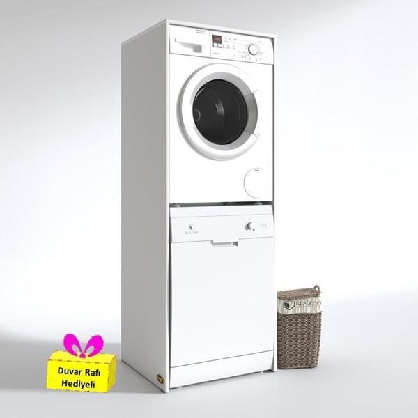 Kenzlife çamaşır-bulaşık makinesi dolabı borya byz 180*70*60 banyo arkalıksız + tekli duvar rafı hediyeli - Image 1