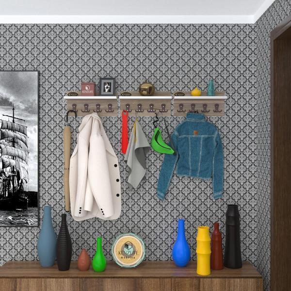 Kenzlife elbise askılığı karayemiş3 crd 26*114*12 vestiyer portmanto askı askılık 12 adet askı - Image 1
