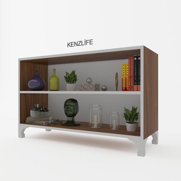Kenzlife kitaplık tuğçe 068*090*020 cvz ayaklı mutfak dolabı banyo ofis ayakkabılık kiler - Image 1