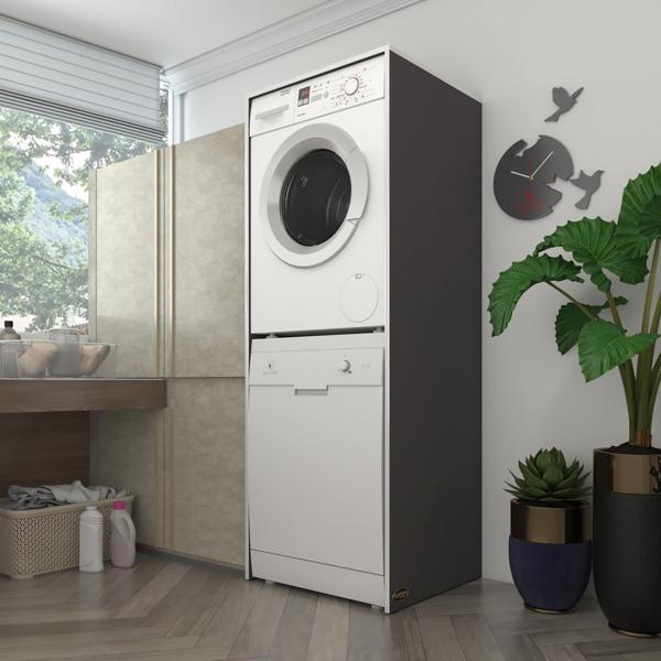 Kenzlife çamaşır-bulaşık makinesi dolabı borya gri 180*70*60 banyo kapaksız arkalıksız - Image 1