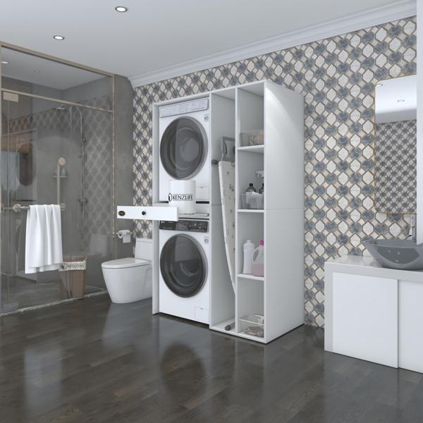 Kenzlife çamaşır-kurutma makinesi dolabı gutasmdf sağ byz 187*120*60 çekmeceli % 100 FULL MDF - Image 1