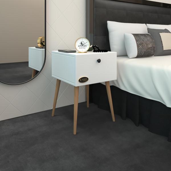 Kenzlife komodin tora byz 60*39*39 komidin ahşap ayaklı kitaplık ayakkabılık kapaklı arkalıklı - Image 1