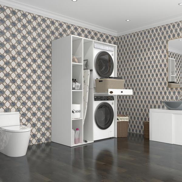 Kenzlife çamaşır-kurutma makinesi dolabı gutasmdf sol byz 187*120*60 çekmeceli % 100 FULL MDF - Image 1