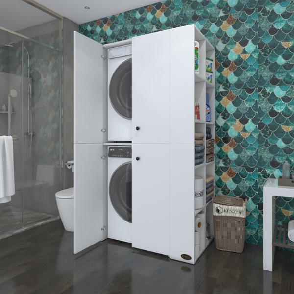 Kenzlife çamaşır-kurutma makinesi dolabı kapaklı fedyenka byz 180*090*60 banyo arkalıksız - Image 1