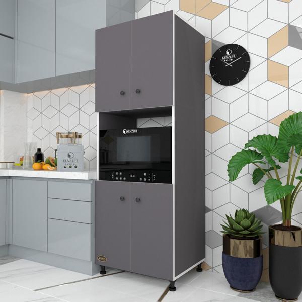 Kenzlife fırın dolabı cahide gri 180*65*50 mutfak XLARGE ayaklı banyo kiler ofis - Image 1