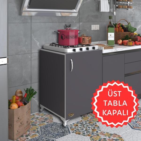 Kenzlife ocak dolabı hoşseda gri 85*60*56 hazır mutfak klasik set üstü ocak için arkalıksız - Image 1