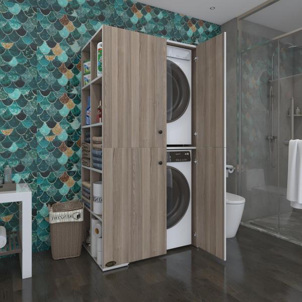 Kenzlife çamaşır-kurutma makinesi dolabı kapaklı fedyenka sol crd 180*090*60 banyo arkalıksız - Image 1