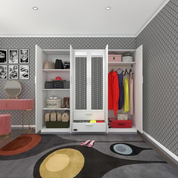 Kenzlife gardırop 6 kapılı çekmeceli begonvil210 byz aynalı kapaklı gardolap dolap - Image 1