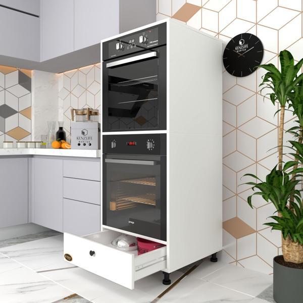 Kenzlife fırın dolabı naime byz 145*60*56 mutfak çekmeceli ayaklı banyo kiler ofis - Image 1
