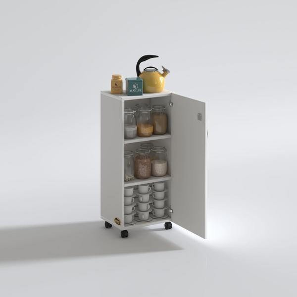 Kenzlife mutfak dolabı zehra 088*050*032 byz kilitli tekerlekli banyo evrak ofis kitaplık ayakkabılık kiler - Image 1