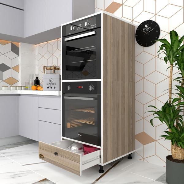 Kenzlife fırın dolabı naime crd 145*60*56 mutfak çekmeceli ayaklı banyo kiler ofis - Image 1