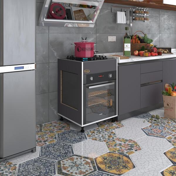 Kenzlife ankastre modülü kabini haya busa3 gri 85*60*56 fırın ocak dolabı ayarlı ayaklı üstten  - Image 1