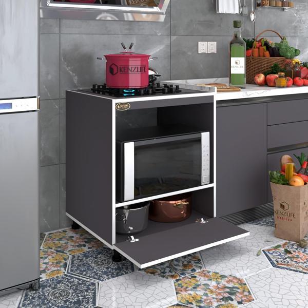 Kenzlife ocak dolabı şehrazat gri 85*70*60 XLARGE kapaklı hazır mutfak ankastre gömme ocak için - Image 1