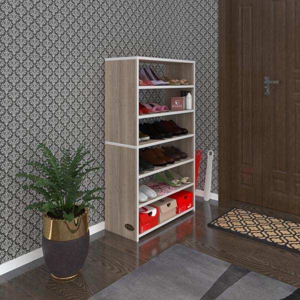 Kenzlife ayakkabılık goya crd 120*70*30 arkalıksız ayakkabı ofis dolabı iki bölme - Image 1