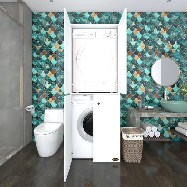 Kenzlife çamaşır-kurutma makinesi dolabı kapaklı jelena byz 180*70*60 banyo çift katlı arkalıksız - Image 1