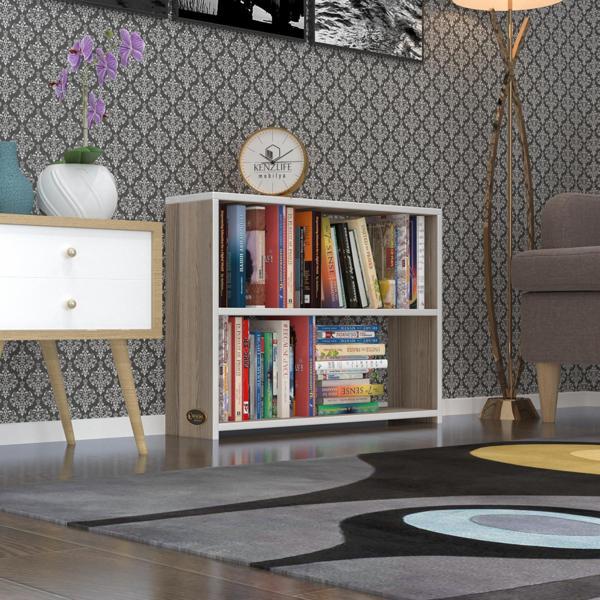 Kenzlife kitaplık süper ga 060*80*19 crd 2 katlı tek bölme ofis mutfak banyo dolabı arkalıksız - Image 1