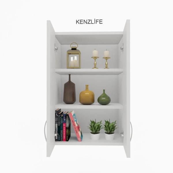 Kenzlife mutfak dolabı idil  060.040.32 byz 2 raflı kapaklı  ofis banyo kiler evrak kitaplık - Image 1
