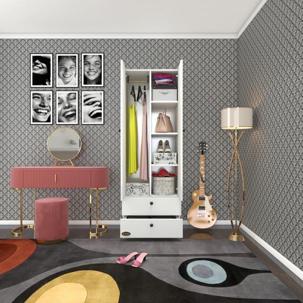 Kenzlife gardırop 2 kapılı 2 çekmeceli nilüfer byz 173*60*42 gardolap dolap ofis kapaklı - Image 1
