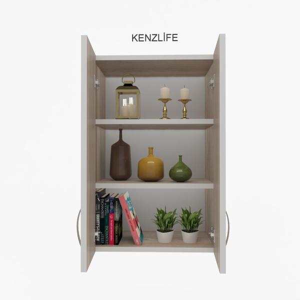 Kenzlife mutfak dolabı idil  060.060.32 crd 2 raflı kapaklı  ofis banyo kiler evrak kitaplık - Image 1