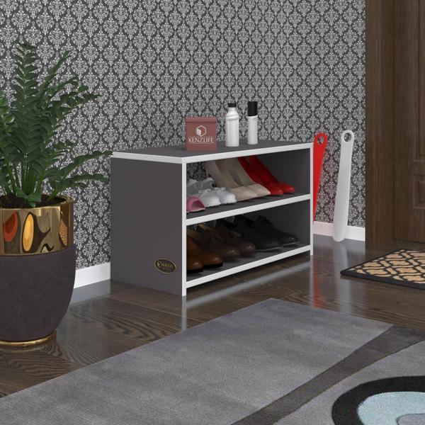 Kenzlife ayakkabılık goya gri 040*70*30 arkalıksız ayakkabı ofis dolabı - Image 1