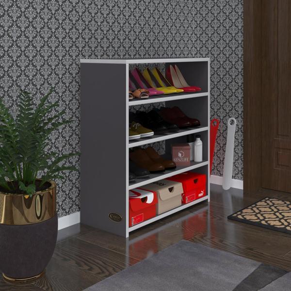 Kenzlife ayakkabılık goya gri 080*70*30 arkalıksız ayakkabı ofis dolabı - Image 1