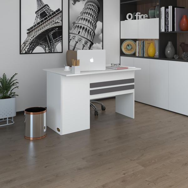 Kenzlife ofis masası kamikaze byz sağ 75*120*60 kilitli kapaklı dolap şeritli bilgisayar çalışma masası - Image 1