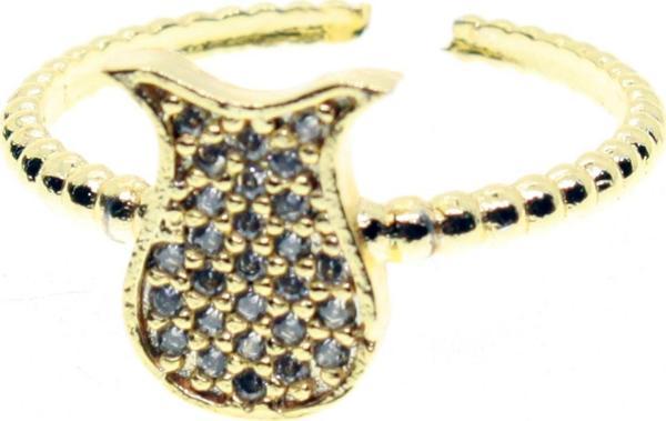 Altın Renk Lale Motif Zirkon Yüzük Ayarlabilir Her Parmağa Olur - 1517 - Image 1