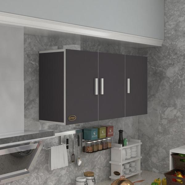 Kenzlife hazır mutfak dirca32 gri 060*120*32 mutfak banyo dolabı kapaklı raflı - Image 1