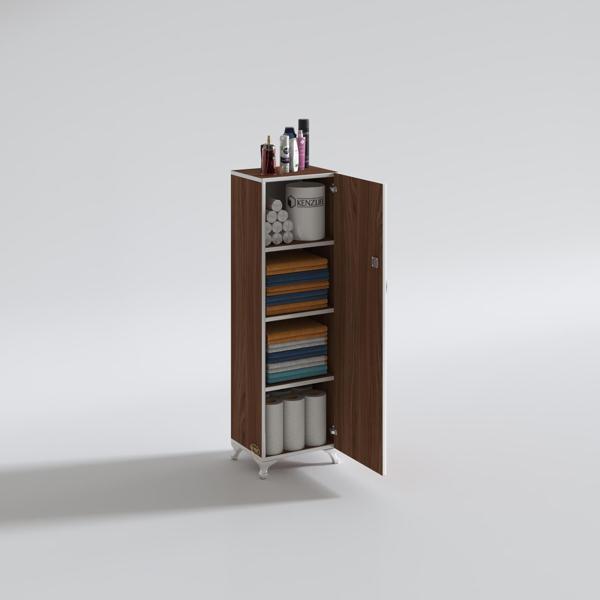 Kenzlife mutfak dolabı zehra 128*030*032 cvz kilitli ayaklı banyo evrak ofis kitaplık ayakkabılık kiler - Image 1