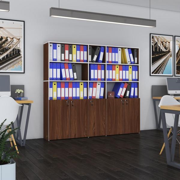 Kenzlife klasör dolabı kilitli gökbörü cvz 175*200*30 klasörlük kitaplık ofis arkalıksız - Image 1
