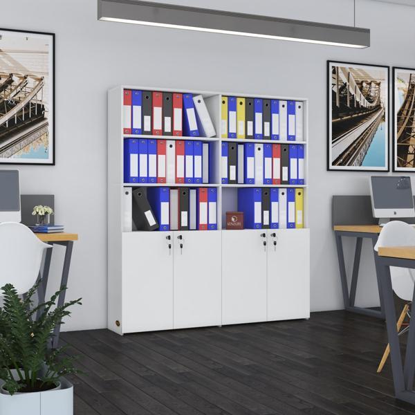 Kenzlife klasör dolabı kilitli ılgar byz 175*160*30 klasörlük kitaplık ofis arkalıksız - Image 1