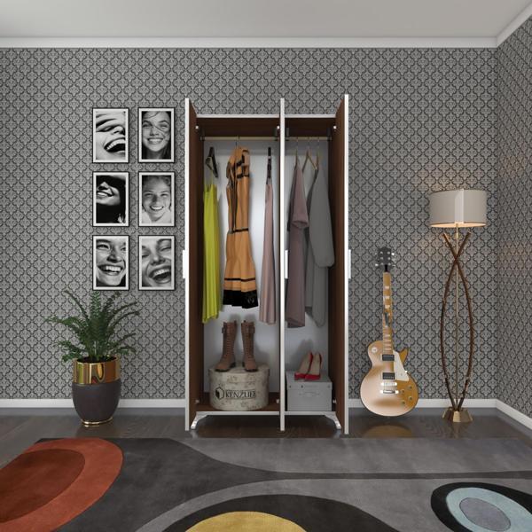 Kenzlife gardırop 3 kapaklı kapılı menekşe 168*80*42 cvz ayaklı gardolap dolap - Image 1