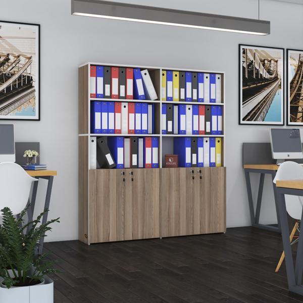 Kenzlife klasör dolabı kilitli ılgar crd 175*160*30 klasörlük kitaplık ofis arkalıksız - Image 1