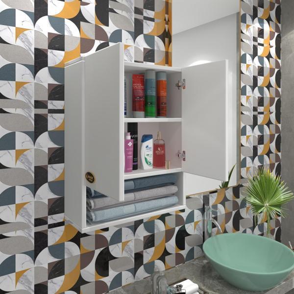 Kenzlife banyo ecza dolabı bakuninmdf byz 60*40*20 % 100 mdf full mdf mutfak (m)üst arkalıklı alt arkalıksız - Image 1