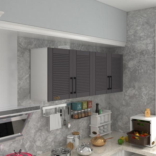 Kenzlife hazır mutfak dolabı havuç60 gri mod2 60*160*32 mebran kapak suntalam gövde - Image 1
