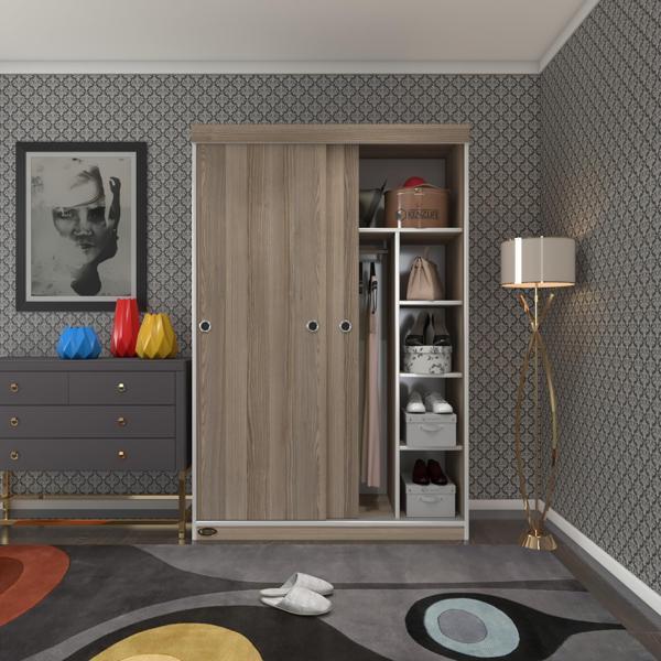 Kenzlife gardırop sürgülü kapaklı kapılı 120 papatya crd gardolap dolap - Image 1