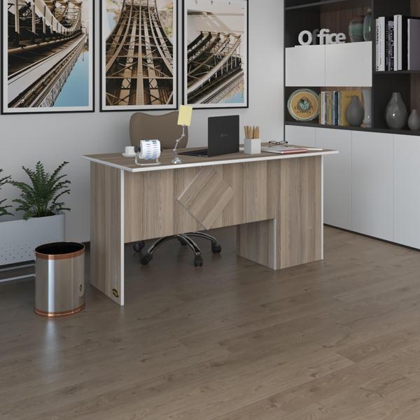 Kenzlife ofis masası yoko ono crd sol 75*160*60 raflı dolap eşkenar bilgisayar çalışma masası - Image 1