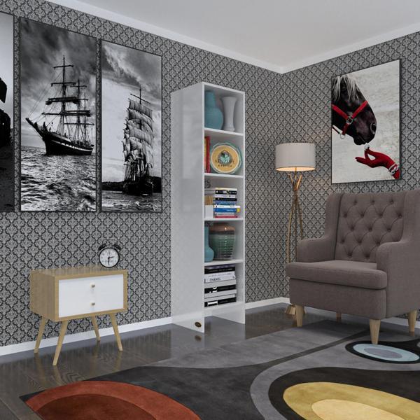 Kenzlife kitaplık belverede byz 180*39*39 raflı arkalıksız klasörlük mutfak dolabı - Image 1
