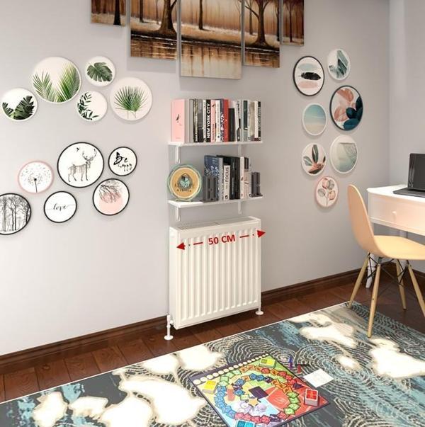Kenzlife petek üstü raf dresuar golden boy byz 050*24 ikili kitaplık duvar rafı 050 cm uzunluk - Image 1