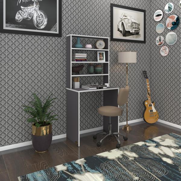 Kenzlife bilgisayar çalışma masası hamilton70 gri ofis sekreter laptop - Image 1