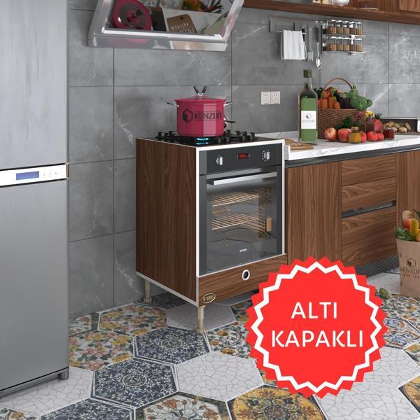 Kenzlife ankastre modülü kabini nobelyum cvz fırın ocak dolabı özel boy ayarlı ayaklı kapaklı  - Image 1