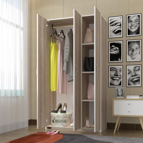 Kenzlife gardırop 3 kapılı ballıbaba 180*120*52 crd XLARGE kapaklı gardolap dolap - Image 1